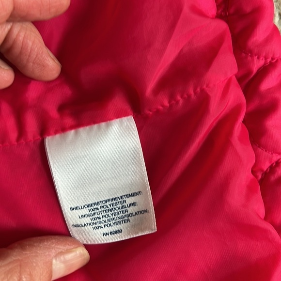 Land’s End hooded puffer jacket. Girls XL pink orange trim. EUC. - Picture 5 of 9
